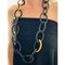 African Ebony Gold Leaf Oval Mesh Long Necklace, Image 2