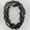 African Ebony Gold Leaf Chain Link Long Necklace 6