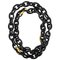 African Ebony Gold Leaf Chain Link Long Necklace 1