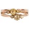 19th Century Yellow Diamond and 18 Karat Rose Gold You and Me Ring 1