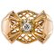 Anello con diamante e anello in oro rosa a 18 carati, anni '40, Immagine 1