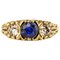 20th Century Sapphire, Diamonds and 18 Karat Yellow Gold Garter Ring 1