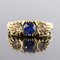 20th Century Sapphire, Diamonds and 18 Karat Yellow Gold Garter Ring, Image 12