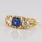 20th Century Sapphire, Diamonds and 18 Karat Yellow Gold Garter Ring, Image 3