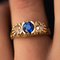 20th Century Sapphire, Diamonds and 18 Karat Yellow Gold Garter Ring 4