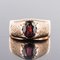 19th Century 18 Karat Rose Gold and 1.20 Carat Garnet Bangle Mens Ring 8