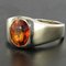 French 3.50 Carat Spessartite Garnet and 18 Karat White Gold Ring 12