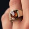 French 3.50 Carat Spessartite Garnet and 18 Karat White Gold Ring, Immagine 4