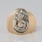 S Shape Diamond Signet Ring, 1950s 6