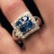 Sapphire Diamond and White Gold Square Ring 8