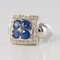 Sapphire Diamond and White Gold Square Ring 3