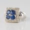 Sapphire Diamond and White Gold Square Ring, Image 3