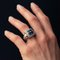 Sapphire Diamond and White Gold Square Ring 10