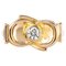 Ring aus 18 Karat Gelbgold mit Diamanten und Knoten, 1950er 1