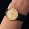 Etrena 18 Karat Yellow Gold and Leather Watch, 1960s 2