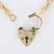 19th Century 18 Karat Yellow Gold Chiseled Chain and Heart-Shaped Padlock Necklace 11