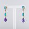 Amethyst Turquoise Gold Drop Earrings, Set of 2, Image 4