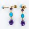 Amethyst Turquoise Gold Drop Earrings, Set of 2 9