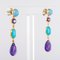 Amethyst Turquoise Gold Drop Earrings, Set of 2 6