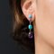 Amethyst Turquoise Gold Drop Earrings, Set of 2, Image 2