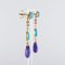 Amethyst Turquoise Gold Drop Earrings, Set of 2, Image 7