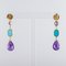 Amethyst Turquoise Gold Drop Earrings, Set of 2, Image 8