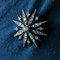French 19th Century Diamonds and 18 Karat Yellow Gold Silver Snowflake Brooch, Image 8
