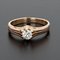 French 19th Century Diamond and 18 Karat Rose Gold Solitaire Ring 3
