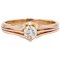 French 19th Century Diamond and 18 Karat Rose Gold Solitaire Ring 1