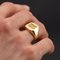 18 Karat Yellow Gold Armored Signet Ring, 1950s, Image 8