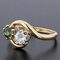 Green Sapphire, Diamond and 18 Karat Yellow Gold You and Me Ring, 1900s 4