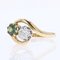 Green Sapphire, Diamond and 18 Karat Yellow Gold You and Me Ring, 1900s 9