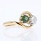 Green Sapphire, Diamond and 18 Karat Yellow Gold You and Me Ring, 1900s 6