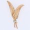 French Diamonds and 18 Karat Yellow Gold Fern Leaves Brooch, 1950s, Imagen 6