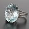 French 6.95 Carat Aquamarine Diamond and 18 Karat White Gold Ring, 1950s, Image 11