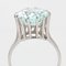 French 6.95 Carat Aquamarine Diamond and 18 Karat White Gold Ring, 1950s 6