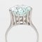 French 6.95 Carat Aquamarine Diamond and 18 Karat White Gold Ring, 1950s, Image 6