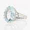 French 6.95 Carat Aquamarine Diamond and 18 Karat White Gold Ring, 1950s, Image 3