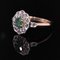 19th Century Emerald, Diamonds and 18 Karat Rose Gold Pompadour Ring 4
