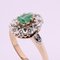 19th Century Emerald, Diamonds and 18 Karat Rose Gold Pompadour Ring 8