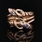 French 19th Century Sapphire, Diamond and 18 Karat Yellow Gold Snake Mens Ring 3