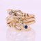 French 19th Century Sapphire, Diamond and 18 Karat Yellow Gold Snake Mens Ring 7