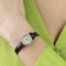 Diamonds, Leather Bracelet and 18 Karat White Gold Flamor Ladies Watch, 1950s 5