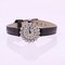Diamonds, Leather Bracelet and 18 Karat White Gold Flamor Ladies Watch, 1950s 3