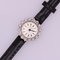 Diamonds, Leather Bracelet and 18 Karat White Gold Flamor Ladies Watch, 1950s 6