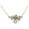 19th Century Emerald, Ruby, Diamonds and 18 Karat Yellow Gold Necklace, Immagine 1