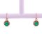 19th Century Emerald, Diamond and 18 Karat Rose Gold Lever Back Earrings, Set of 2, Immagine 3