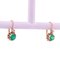 19th Century Emerald, Diamond and 18 Karat Rose Gold Lever Back Earrings, Set of 2, Immagine 4