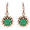 19th Century Emerald, Diamond and 18 Karat Rose Gold Lever Back Earrings, Set of 2 1