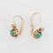 19th Century Emerald, Diamond and 18 Karat Rose Gold Lever Back Earrings, Set of 2 6